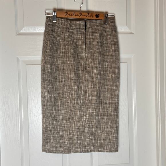 Womens Vtg Newport News Brown Tweed Pencil Skirt Career Size 2 - Picture 3 of 6